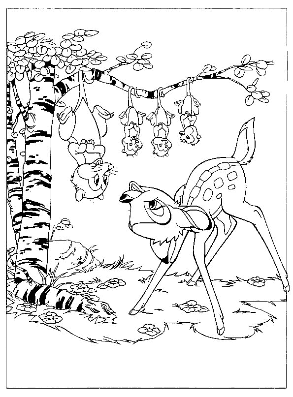 Plansa de colorat cu Bambi 43 38